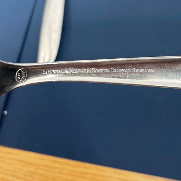 Oneida 1881 Rogers Surf Maid Cabana Pattern Serving Set Ladle Meat Fork Spoons - Picture 4 of 8